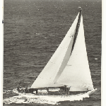 Cover image for Photograph - yacht Sydnet cutter 'Solo' rounding John Garrow light - 2nd for line honours - Sydney  - Hobart Yacht Race c 1960s
