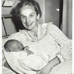 Cover image for Photograph - Mrs Sally Sayers (nee Rogers) - birth of son at Royal Hobart Hospital
