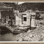 Cover image for Photograph - Construction of the Clark dam including the village