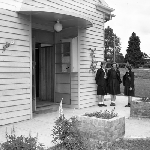 Cover image for Photograph - G.V. Brooks Community School, students outside classroom