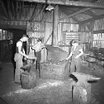 Cover image for Photograph - Scottsdale District Area School Farm, students blacksmithing