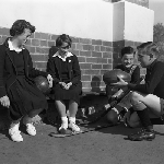 Cover image for Photograph - Campbell Street Primary School, students with sports equipment