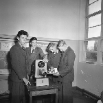 Cover image for Photograph - Hobart Technical High School, students with projection equipment