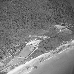 Cover image for Photograph - Eaglehawk Neck, Tasman Peninsula, aerial view of the Penzance Motel, 210 Blowhole Road, Eagle Hawk Neck; demolished November 2005