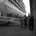 Cover image for Photograph - Passengers disembarking Orient Line ship