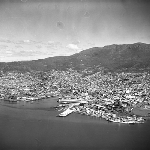 Cover image for Photograph - Hobart, aerial view, River Derwent, with Mount Wellington in the background