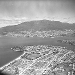 Cover image for Photograph - Hobart, aerial view, with Bellerive in the foreground and Mt. Wellington in the background
