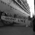 Cover image for Photograph - Hobart Port, passengers disembarking