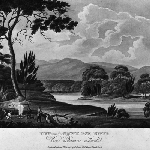 Cover image for Photograph - "View upon the South Esk River, V.D.L.", painting by Joseph Lycett, 1825 (copy)