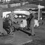 Cover image for Photograph - Hobart, filling car with petrol