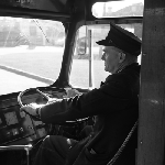 Cover image for Photograph - Hobart, Trolley Bus driver