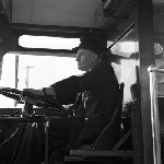 Cover image for Photograph - Hobart, Trolley Bus driver