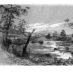 Cover image for Photograph - "The Derwent at Ivanhoe, V.D.L." painting, December 10th 1847 (copy)
