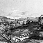 Cover image for Photograph - "The Derwent at Shooter's Hill, V.D.L." painting, 1847 (copy)