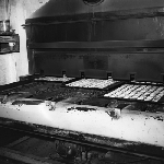 Cover image for Photograph - Haywoods Biscuit Factory, trays of cooked Snax biscuits