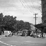 Cover image for Photograph - Hobart, view from corner of Macquarie and Elizabeth Streets with Franklin Square in the backdrop