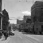 Cover image for Photograph - Hobart, view of Elizabeth Street at the intersection with Collins Street, looking North
