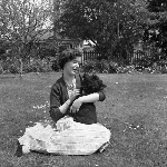 Cover image for Photograph - Mother with dog (Scottish Terrier)