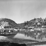Cover image for Photograph - Cataract Gorge, Launceston, "Ritchie's Mill" and the arch bridge in the backdrop