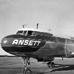 Cover image for Photograph - Llanherne (now Hobart) Airport, Ansett Convair about to taxi to runway