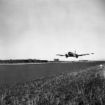 Cover image for Photograph - Llanherne (now Hobart) Airport, Ansett Convair plane taking off
