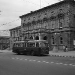 Cover image for Photograph - Town Hall, Hobart, trolley buses