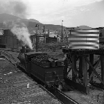 Cover image for Photograph - CC class locomotive taking water, Hobart yard.
