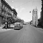 Cover image for Photograph - Hobart, view up Macquarie Street, with Government Tourist Bureau in background
