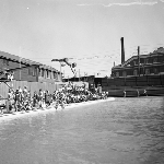 Cover image for Photograph - Education Department Swimming Pool, Hobart, Taroona High School students water sports