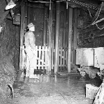 Cover image for Photograph - Oceana Silver Lead Mine, general view of a miner at the bottom of a mine shaft