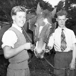 Cover image for Photograph - G.V. Brooks Community School, students with draughthorse