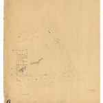 Cover image for Map - Sprents Page 9 - Bounded by Murray, Customs House Place, Salamanca Place, Customs House Burial Ground and Davey Streets (Section P3) and site approved for the Self Supporting Hospital, Hobart