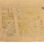 Cover image for Map - Sprents Page 28 - Bounded by Warwick, Elizabeth, Patrick and Harrington Streets (Sections Vv, Ww) Hobart