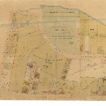 Cover image for Map - Sprents Page 48  - Bounded by Domain Rivulet, Smith, Park, Argyle, Warwick & Campbell Sts (previous partly The Quadrant) North Hobart (Sections B2 & C2) including Trinity Church Burial Ground, and Reserve for Burial Ground for convicts