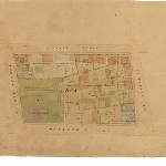 Cover image for Map - Sprents Page 63  - Bounded by Collins, Elizabeth and Macquarie, Murray Streets (Section J) includes St David's Church and The Guard House Hobart