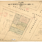 Cover image for Map - Hobart 115  - Plan showing land at corner of Elizabeth and Liverpool Streets, Section U, Hobart,  - surveyor Claude Bernard  (Field Book no 951)