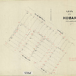 Cover image for Map - Hobart 135 - City of Hobart between Wentworth & Wellesley Streets - surveyor R B Montgomery
