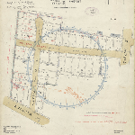 Cover image for Map - Hobart 149 - Plan of Town of Hobart showing allotments between Augusta Road, Wellwood and Giblin Streets and Pickard Road - surveyor R B Montgomery (Field Book 967)