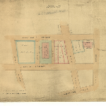 Cover image for Map - Hobart 35 - Plan of proposed continuation of Elizabeth and Davey Streets, Hobart
