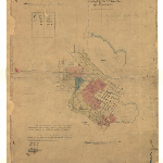 Cover image for Map - Hobart 6  - Plan of Hobart - Showing Wharf area, Government House and Store