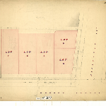 Cover image for Map - Hobart 68 - Plan showing Lots 1-5 (old gaol) corner of Murray and Macquarie Streets, Hobart