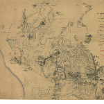 Cover image for Map - Exploration Chart 15 - sketch map of the route from Lake St Clair via Pieman River to Mt Bischoff and Emu Bay - surveyor JR Scott