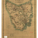 Cover image for Map - Historic Plan 8 - coloured map of electoral districts of Tasmania, originally published by RH Laurie 53 Fleet Street London 1/1/1854