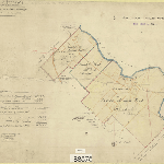 Cover image for Map - Somerset 64 - parish of Chichester, South Esk River, road to Strathmore, Hobart Town to Launceston road and various landholders - surveyor James Scott (Field Book 793) landholders YOUL C, YOUL J A,