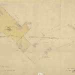 Cover image for Map - Somerset 65 - parish of Bathurst, showing township of Cleveland, cart track to Epping Forest, Hobart Town to Launceston road, Diprose's Lagoon and various landholders - surveyor James Scott (Field Book 794) landholder TAYLOR R