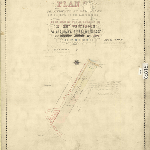 Cover image for Map - Buckingham 96 - parish of Queenborough, plan of allotments at Sandy Bay owned by W Chaffey to be sold at public auction - surveyor Thomas Frodsham landholders,  GREGORY J AND OTHERS