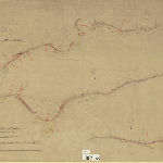 Cover image for Map - Wellington 26 - Burnie - Flowerdale railway extension showing area of land required from Van Diemen's Land Company, Cam River, Cooee Creek station, Burnie and road to Wynyard