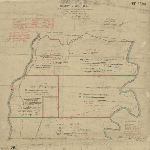 Cover image for Map - Wellington 38 - Emu River, Emu Bay and Mt Bischoff railway, Cascade Creek and various landholders  - surveyor Miles (Field Book 868)