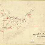 Cover image for Map - Buckingham 114 - parish of Tyenna, sketch plan showing various landholders and position of good land on Russell Falls River - surveyor Thomas Frodsham