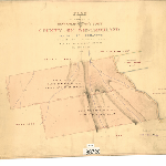 Cover image for Map - Westmorland 38 - plan of two lots near Quamby's Bluff including Quamby's Brook and various landholders - surveyor Richard Hall (Field Book 894)